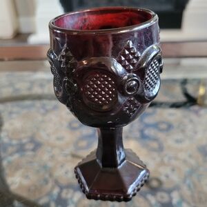 VTG AVON COLLECTIBLE CAPE COD RUBY RED GOBLET perfect for tea light